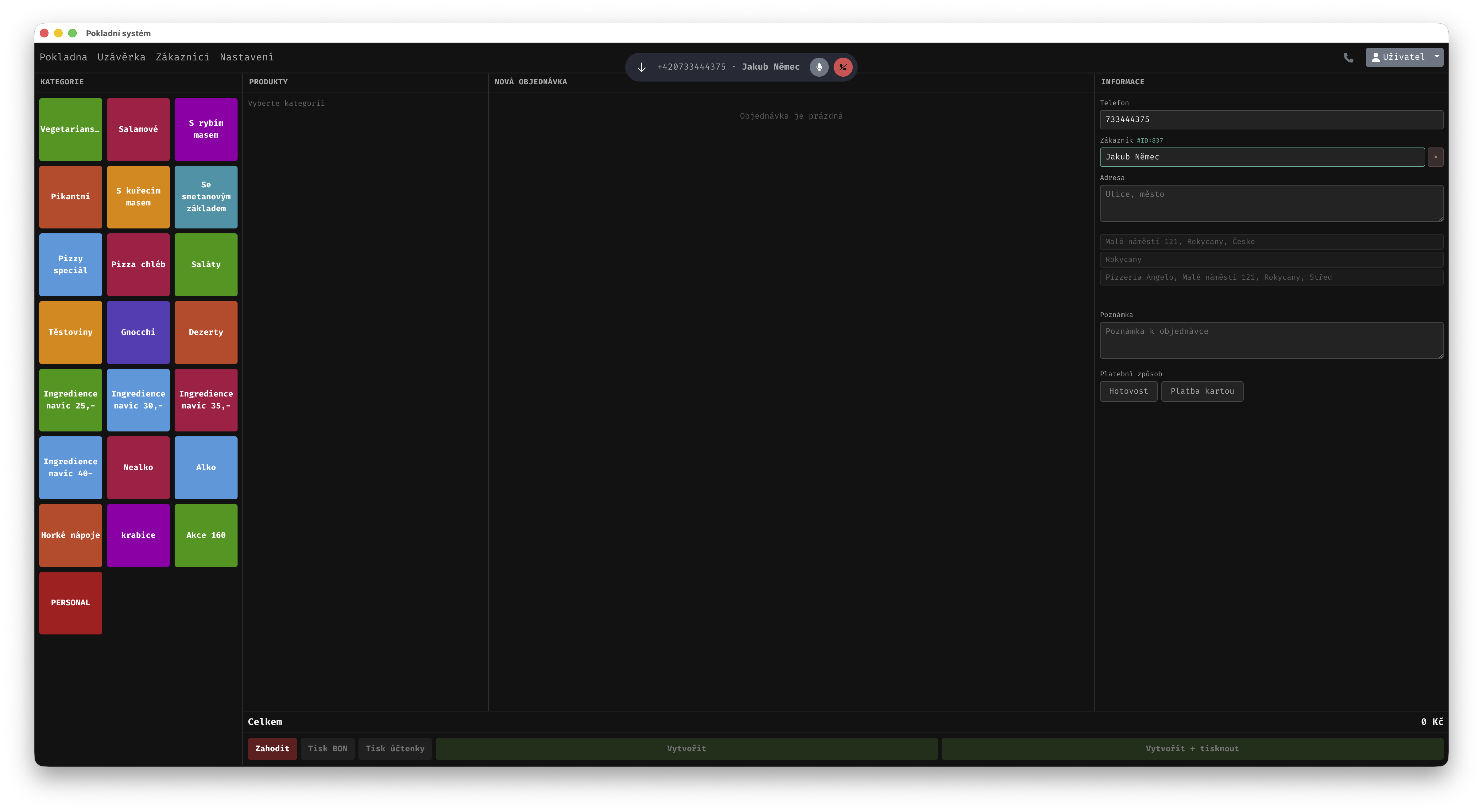 Pokladní systém — ukázka 6